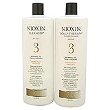 Nioxin Hair Cleanser & Scalp Therapy Liter (33.8oz) Duo for Thinning Hair (System 3)