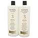 Nioxin Hair Cleanser & Scalp Therapy Liter (33.8oz) Duo for Thinning Hair (System 3)