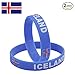 IDL Soccer Bracelet Silicone,Wroldcup Football Bands Custom Embossed Saying USA&National Flag,Perfect for Fitness, Basketball, CrossFit, Sports & Task (Band - ICELAND)