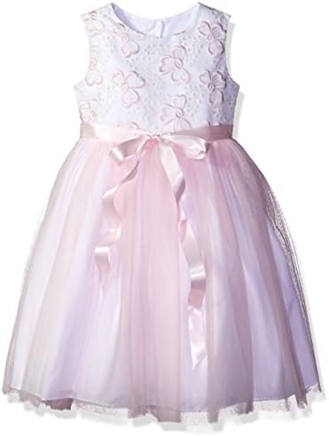 Marmellata Big Girls' Ballerina Party Dress With Ribbon At Waist, Pale Pink, 8