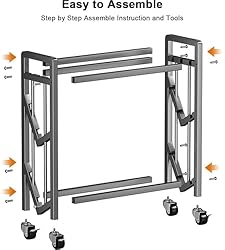 3 Tier All-Metal Rolling File Cart with Locking