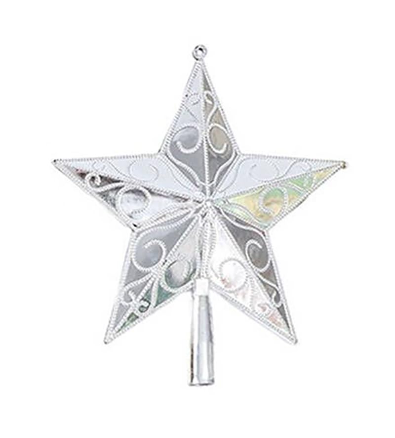 YYCRAFT Star Chirstmas Tree Topper 8 Inch Christmas Decoration,Silver