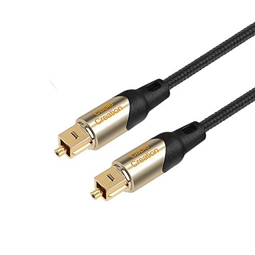 10FT Digital Optical Audio Cable, CableCreation Toslink Cable Male to Male Digital Optical Cable with Gold-Plated Connector for Home Theater, Sound Bar, VD/CD Player,Blu-ray Players,Game Console&More