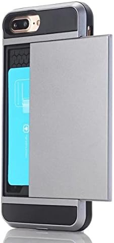 iPhone 7 Plus Case, AIRWALKS Slim Dual Layer Wallet Design and 3 Card Slot Holder for iPhone 7 Plus, Hybrid High Impact Resistant Protective Shockproof, Anti-Scratch, Silver