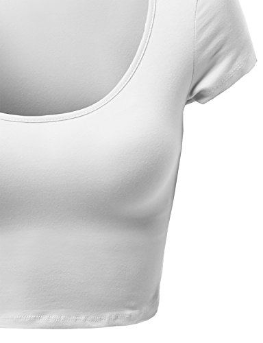 scoop neck solid crop tee