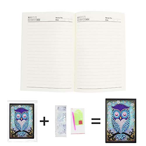qiaoniuniu Diamond Painting for Kids Mosaic Making A5 Notebook Journals Notepad Gifts for Christmas (Owl)
