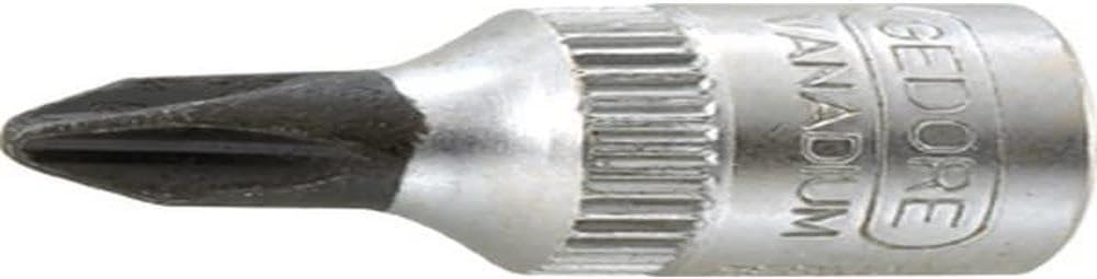 Gedore IKS201 1/4 PH1 x 28 mm Screwdriver Bit Socket - Silver
