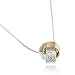Two Tone Love Knot Pendant Necklace 925 Sterling Silver & 14k Gold Filled, 18