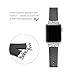 Secbolt Leather Bands Compatible Apple Watch Band 38mm 40mm iWatch Series 6 5 4 3 2 1 SE, Slim Replacement Wristband Strap Stainless Steel Buckle, Black