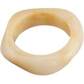 Nexoluxa Chunky Acrylic Transparent Candy Color Geometric Round Square Cuff Bangle Bracelet Set for Women Resin Wristband Statement Jewelry