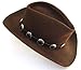 Western Hatband Hat Band Black Leather with 10 Nickel Conchos