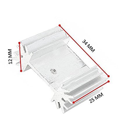 Easycargo 10 PCs To-220 Aluminium Heatsink 25x34x12mm,TO220 Anodized Black heat sink for cooling MOSFET SCR Power Voltage Regulator ICs (25mmx34mmx12mm)