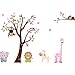 Cartoon Cute Monkeys Big Trees Removable Wall Stickers Home Decor Decals For Children's Room Nursery, Set Of 2 Sheets (animal-tree)