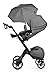 Stokke Black V5 / Chassis With Complete Stroller Seat, Parasol and Cup Holder, Black Melange
