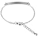 MeMeDIY Silver Tone Stainless Steel Bracelet Link Adjustable - Customized Engraving