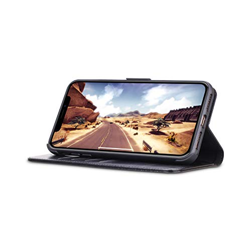 lopie [Triple Series Case for iPhone Xs Max PU Leather Wallet Cover Detachable [2 in 1 Design] [Kickstand Feature] [Hand Strap] [Magnetic Closure] 6.5" iPhone Xs Plus Folio Flip Case - Black - Thumbnail 5