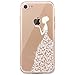 iPhone 7 Case, iPhone 8 Case, JAHOLAN Cute Design Clear Bumper TPU Soft Case Rubber Silicone Skin Cover for iPhone 7 / iPhone 8 - White Butterfly Girl