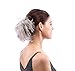 merrylight Grey White Synthetic Hair Extensions Ponytail Bun Updo Hairpieces For Women (Grey White-M3/60)