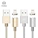 Apple MFi Certified Nylon Braided Lighting to USB Compatible Magnetic Cable, Fast Charging and Data Sync – Gold (3.11 ft)