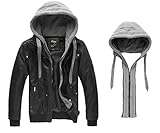 WantDo Men's Fashion Faux Pu Leather Jackets
