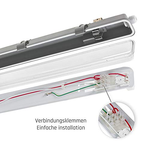NCC-Licht LED Feuchtraumleuchte Wannenleuchte 127cm IP65 für 1 x T8 LED Röhre G13 120cm – Bild 8