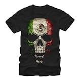 Aztlan Mexican Flag Skull Mens Graphic T Shirt - Aztlan