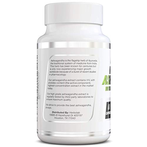 Ashwagandha KSM 66 15:1 with Black Pepper Extract (Higher Absorption) Max Potency Full Spectrum 5+% Withanolides