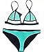 FLORAVOGUE FARRAH Blanket Stitch Crochet Neoprene Bikini Triangle Swimsuit Set
