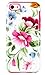 DandyCase 2in1 Hybrid High Impact Hard Pink & Blue Flower Pattern + Silicone Case Cover for Apple iPhone 5C Screen Cleaner (Pink & Blue)