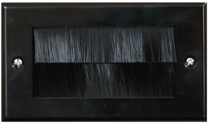 electrosmart Black Double Gang Brush Strip Wall Plate Cable Tidy for TVs