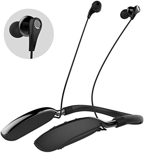 Active Noise Cancelling Earbuds Neckband- Wireless Bluetooth Headphones Behind the Neck with Microphone