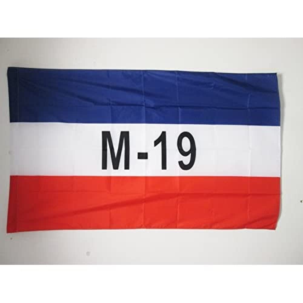 AZ FLAG - 19th of April Movement in Colombia Flag - 3x5 Ft - M-19 Colombian Banner with Sleeve - 100% Polyester - Fade Resistant - Vivid Colors - 3' x 5' Feet - 150x90 Cm