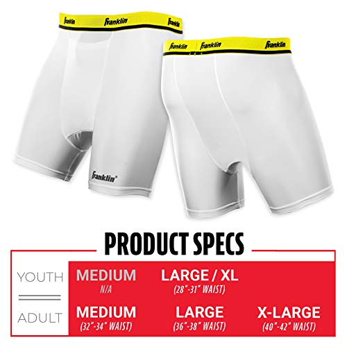 Franklin SportsYouth Compression Short With Cup Large/XLarge , White