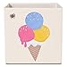 kaikai & ash Canvas Storage Bin, Nursery Bedroom, Toy Box Cube Organizer for Kids Newborns and Infants, Baby Shower Gift Basket, 13 inch Square, Collapsible, Ice Cream