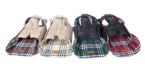 DogLemi Cozy Waterproof Windproof Reversible British Style Plaid Dog Vest Winter Coat Warm Dog Apparel for Cold Weather Dog Jacket for Double Sided Available - Brown - S - Thumbnail 6
