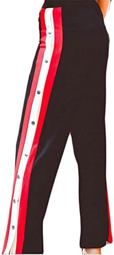 Tymhgt Women's Fashion Side High Split Pants Button Snap Closure Wide Leg Trousers XXS 3