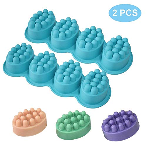 ESA Supplies Massage Soap Bar Mold Silicone Resin Mold 4 Cavities 2 Pack for DIY Soap Making