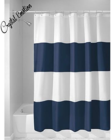 Zeno Shower Curtain, Navy White