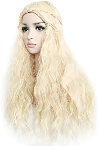 LOUSHI New Wigs The United States Fake Hair Grading Long Curly Hair Roses Wigs (Free, Light Gold)