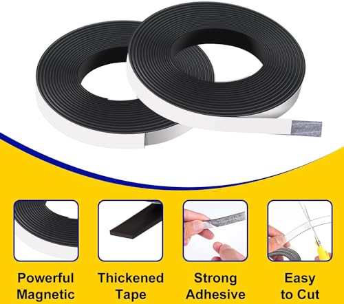 Palette Craft® Self Adhesive Flexible Magnetic Tape 2cm x 1m with Adhesive Backing, Used for Crafts, DIY Projects, Organization, and Much More 3