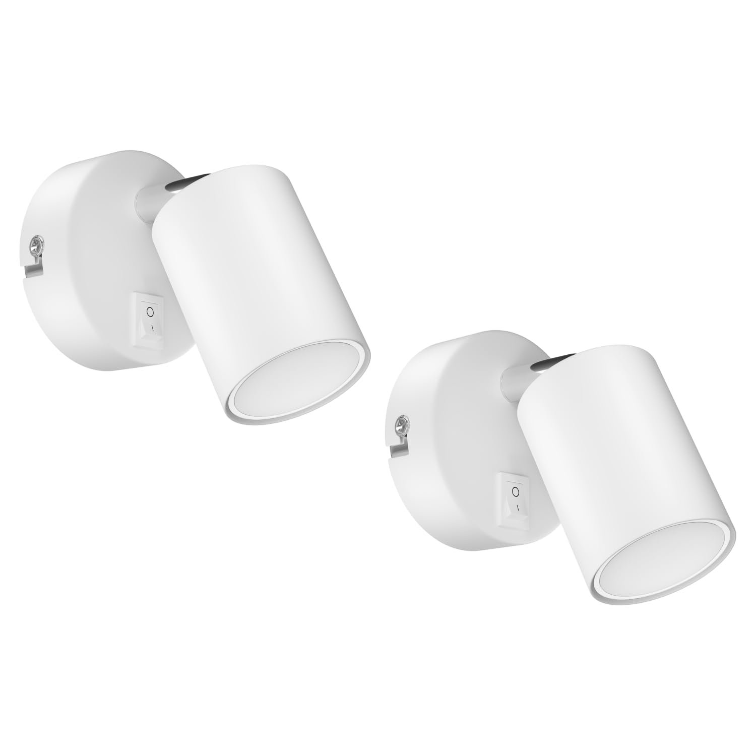 ledscom.de 2 wall spot WAIKA with Switch White matt GU10 LED lamp 3-Step dimming Without dimmer with Light Switch: max. 609lm Each
