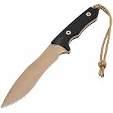 Spartan Blades Ronin Shinto Fixed Blade Knife, 5.625-Inch CPM MagnaCut Recurve Blade, Flat Dark Earth PVD, Black Canvas Micarta Handle, Black MOLLE Sheath, Made in USA, SB47DEBKNLBK