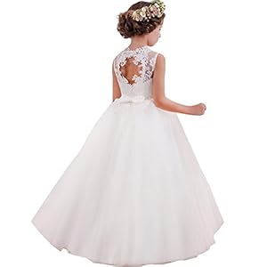 LZH Girls Party Dress Princess White Wedding Lace Jurken