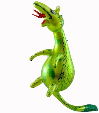 LAVED ITALIAN ORNAMENTS Dragon Glass Green Fire Breathing Scales CR75