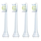 4pcs Standard Replacement Toothbrush Heads (4 Pcs) Hx6064 Fits for Sonicare Diamondclean Flexcare+ White