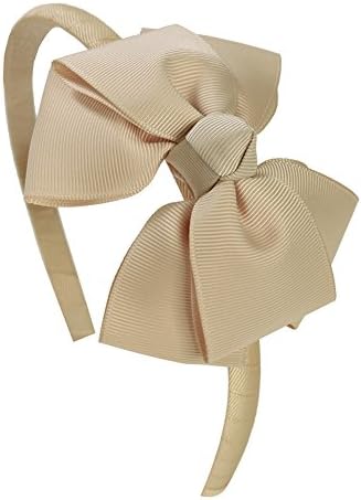 Shemay Fashion Solid Grosgrain Ribbon Hair Bows and Headbands for Toddlers Girls Kids