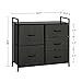 WLIVE Dresser with 5 Drawers, Fabric Storage Tower with Handrail, Organizer Unit for Bedroom, Hallway, Entryway, Closets, Sturdy Steel Frame, Wood Top, Easy Pull Handle