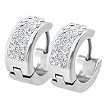 BodyJ4You Huggie Hoop Earring Pave Crystal Huggies Earrings 1-6 Pieces