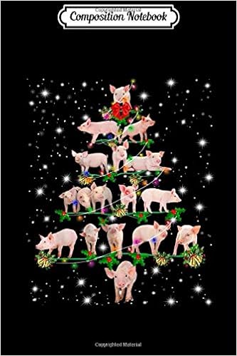 Composition Notebook Funny Pig Christmas Tree Ornament Decor Gift