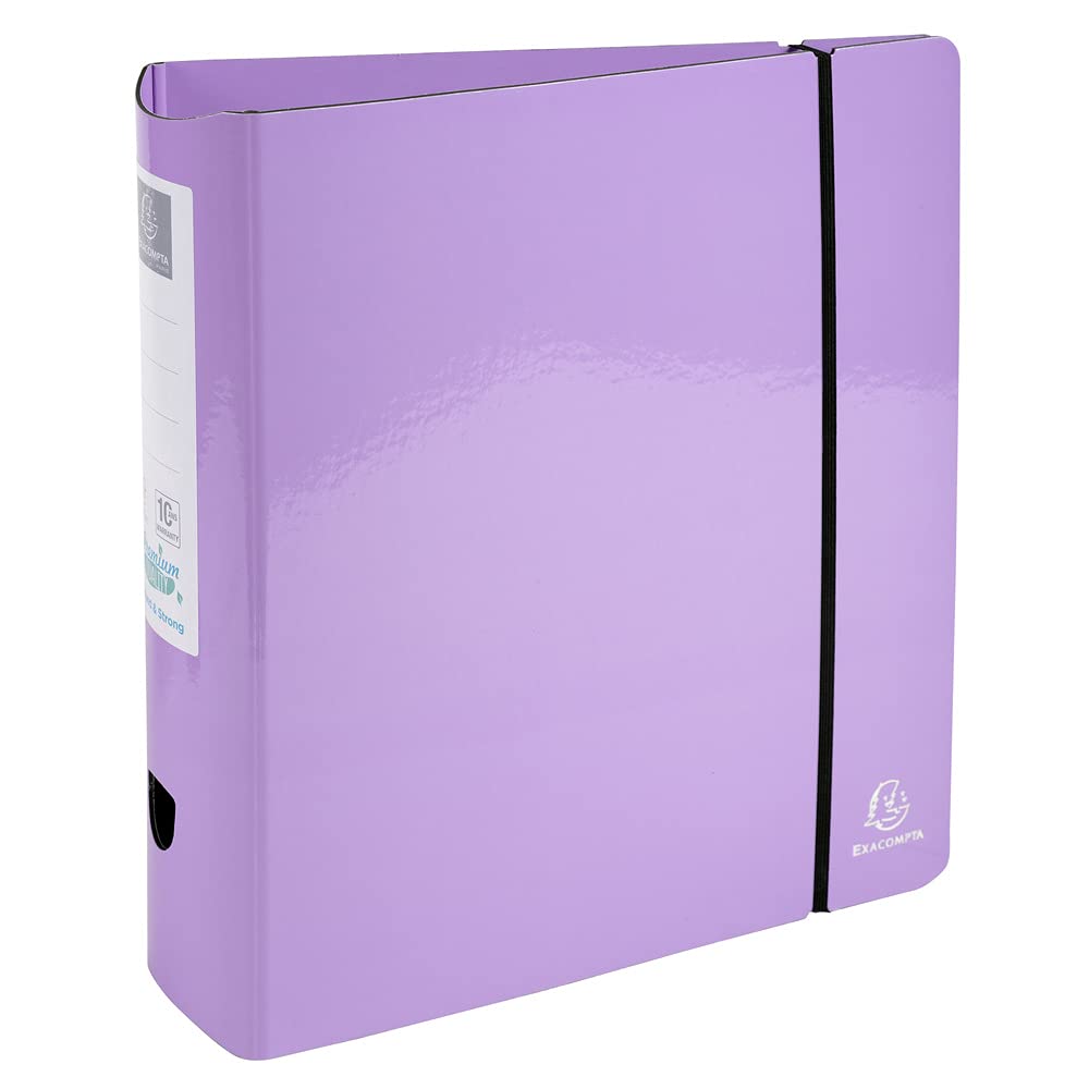 Exacompta - Ref. 53768E - 1 Aquarel Prem'Touch lever arch file - Rounded spine 80mm - A4 - Assorted colours - Mauve